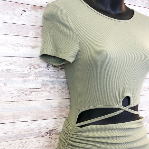 PRINCESS POLLY The Raven Mini Dress Sage Green - Picture 6 of 12